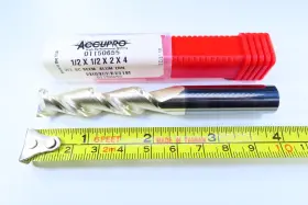 01150655 Accupro New 1/2 Inch Solid Carbide 2 Flute End Mill Aluminum Machinist Milling Tool