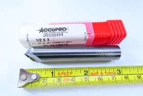 09550484 Accupro New 1/2 Inch Solid Carbide Bur 100 Degree Chamfer End Mill Chamfering Tool
