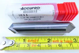 09550518 Accupro New 1/2 Inch Carbide Bur 90 Degree Chamfer Double End Mill Chamfering Tool