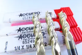 65249856 Accupro Lot 3 1/4 Inch Solid Carbide End Mills Aluminum Machinist Milling Tool
