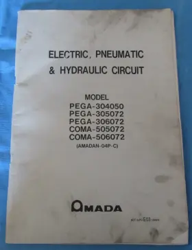 04pc-e03-199009 Amada Turret Punch Pega-304050 Electrical Pneumatic And Hydraulic Circuit Manual