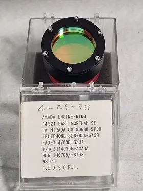 81140306 Amada Engineering / Laser Focus Lens Assembly 1.5 Dia X 5.0 F.l. .300 Inch E.t