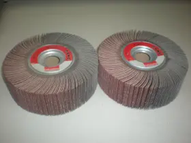 Rf0063 Bibielle Lot Of 2 Flap Wheels - 6 Inch Dia. Wide Aluminum Oxide Nnb