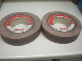 Rf0318 Bibielle Rf0138 Lot Of 2 Flap Wheels - 9 Inch Dia. Wide Aluminum Oxide Nnb