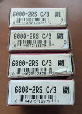 6000-2rs Consolidated Lot Of 4 New C3 Bearings