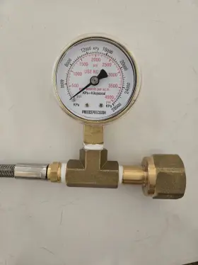 Ta540-870 Delta Oxygen Transfill Hose Assembly Pressure Gauge Connections Brass