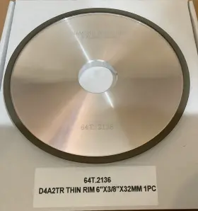 64t.2136 Diamond Wheel Inc Type 4a2 Thin Rim 6 Inch X 3/8 32mm D240 R125 W 3/16 1/16