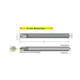 E04h-snr-06 Dorian Tool 59923 Carbide Shank Indexable Threading Bar
