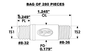 Ltp-164-sc Epsi 280 Pcs - Ltp Series Liqui-tite Plugs Silicone Clear #8-32-#8-36