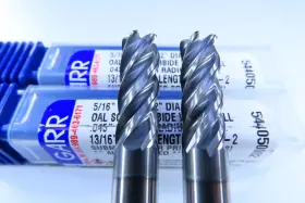 544050002 Garr Tool Lot 2 Pcs 5/16 Inch Solid Carbide 5 Flute Machinist End Mills Cnc Tools