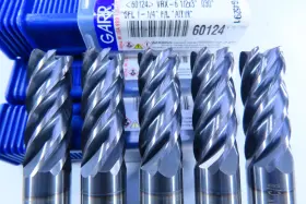 60124 Garr Tool Lot 5 New 1/2 Inch Vrx 6 Flute .030 Radius Solid Carbide End Mills
