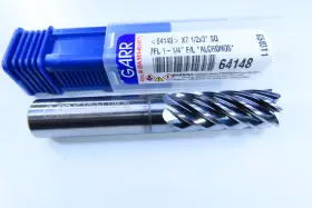 64148 Garr Tool New 1/2 Inch 7 Flute Alcronos Coating Solid Carbide Cutting End Mills