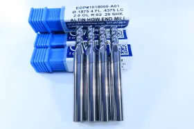 1018000 Gws Lot 4 Pcs New 3/16 Inch Long Length Solid Carbide Cnc End Mills
