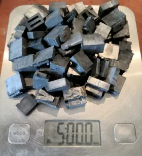 547909 Hamilton Foundry Type Alloy Ingots 64.5%-lead 23% Antimony 12.5%-tin - 5 Pounds