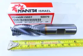 50979 Hanita New 3/4 Inch Solid Carbide Roughing 3 Flute Rougher Machinist Lathe End Mill