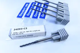 34093-c3 Harvey Tool Lot 5 New .093 Inch Long Length Reach Solid Carbide Endmills