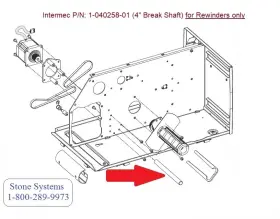 1-040258-01 Intermec P/n - Px4i Series And Px45 4 Inch Break Shaft