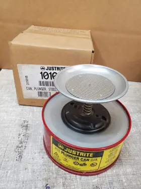 10108 Justrite Plunger Can 1 Quart Capacity Galvanized Steel