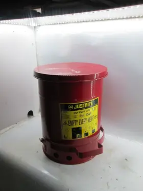 H-1846r Justrite Red Oily Waste Can 6 Gallon 12 Inch X16