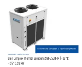 Svi-7500-m Koolant Koolers Glen Dimplex Recirculating Chiller 7.5-10 Ton Used