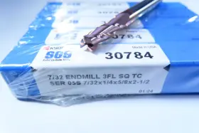 30784 Kyocera Lot 5 Pcs Sgs 7/32 Inch Solid Carbide 3 Flute Milling End Mills