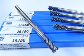 36450 Kyocera Lot 5 Pcs New 1/4 Inch Sgs Z-carb Solid Carbide 4 Long End Mills