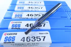 46357 Kyocera Lot 5 New 3.0 Mm Sgs Variable Helix Solid Carbide End Mills