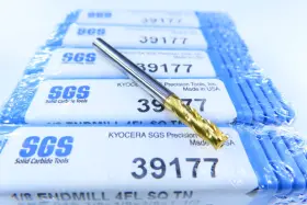Edp-39177 Kyocera Lot 5 Pcs New 1/8 Inch Sgs 39177 Solid Carbide End Mills Machinist Tool