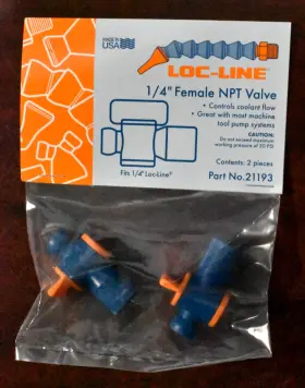 21193 Loc-line 1/4 Inch Female Npt Valve Fits Part No. 2 Pieces