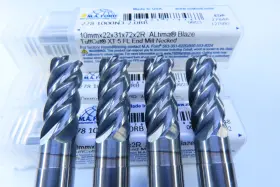Edp-27848 M.a. Ford Lot 4 Pcs M.a.ford 10.0 Mm Tuffcut Necked Solid Carbide Altima Cnc End Mills