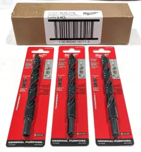 48-89-2738 Milwaukee Jobber Length Drill Bit 1/2 Inch 0.500 Dia Hss 3 Pack