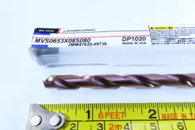Mvs0653x08s080 Mitsubishi New 6.53 Mm Wstar Solid Carbide Drill Coolant Holes