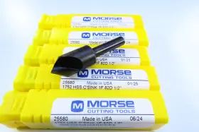 25580 Morse Lot 5 Pcs 1/2 Inch Hss Bur 82 Degree Countersink Chamfering Burr Tools
