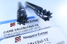 N58253 Niagara Lot 2 Pcs 3/8 Inch Solid Carbide 7 Flute Machinist End Mills Cnc Tools