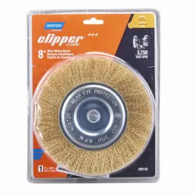 70184609162 Norton Clipper 8 Inch Coarse Crimped Wire Wheel Brush Brass 3750 Rpm 1 Pc