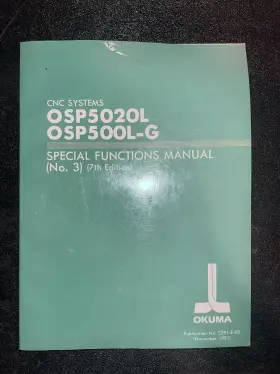 Osp500l-g Okuma Osp5020l Special Functions Manual No. 3 Lnc 8 Cnc Lathe