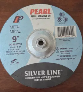 Dc9020th Pearl Abrasives Silverline 9 X 1/4 5/8-11 Depressed Center Grinding Wheel