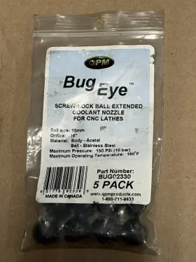 Bug02330 Qpm 4pc Bug Eye Acetal Screw-lock Ball Extended Coolant Nozzles
