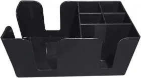 5005515 Rattleware Bar Caddy 6 Compartment Plastic Black 9.5x6x4.25