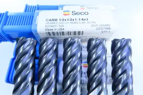 6204551525 Seco Lot 5 Pcs New 1/2 Inch 6 Flute Solid Carbide .060 Radius End Mills Tools