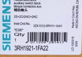 3rh1921-1fa22 Siemens New Auxiliary Contacts