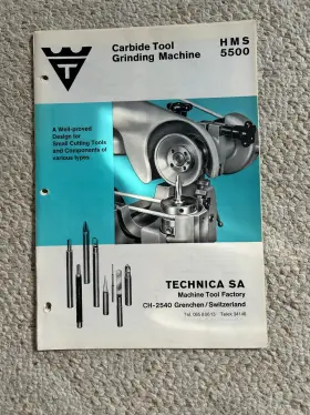 Hsm-5500 Technica Hsm 5500 Carbide Tool Grinding Machine Sales Catalog Swiss Made