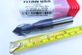 Tc32240 Titan New 5/8 Inch Usa Solid Carbide 90 Degree Drill Mill Machinist Lathe Endmill