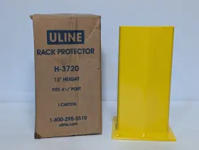 H-3720 Uline Rack Protector Fits 4.5 Inch Post 12 Tall Steel Yellow