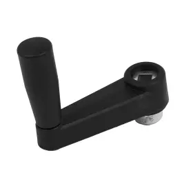 Zaplyte 709874404333 8mm X Square Hole Plastic Crank Revolving Handle Machine Tool Black