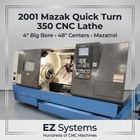 2001 Mazak Quick Turn 350 Cnc Lathe 4" Big Bore 48" Centers Mazatrol Ez-houston Used. Price: $59500.00.