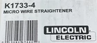 Lincoln Electric K1733-4 Micro Wire Straightener New. Price: $629.99.