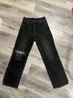 Women Black Dark Wash Denim Straight Leg Jeans Grommet 5-POCKET Mid Rise Pre-owned. Price: $20.00.