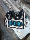 Canyon Sky Dual Handle Southwestern Handbag Pouch Set In Torquise Black Euc Pre-owned. Price: $19.99.
