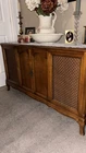 Silvertone Vintage Console Player Stereo Cabinet W/integrated Audio Controls Used. Price: $795.00.